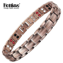 Load image into Gallery viewer, Hottime Double Row 4 IN 1 Energy Magnetic Therapy Bracelets &amp; Bangles Fashion Healing 99.95% Pure Copper Bracelet Gift for Women