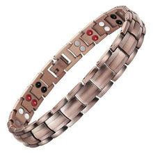 Load image into Gallery viewer, Hottime Double Row 4 IN 1 Energy Magnetic Therapy Bracelets &amp; Bangles Fashion Healing 99.95% Pure Copper Bracelet Gift for Women