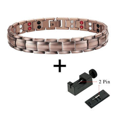 Load image into Gallery viewer, Hottime Double Row 4 IN 1 Energy Magnetic Therapy Bracelets &amp; Bangles Fashion Healing 99.95% Pure Copper Bracelet Gift for Women