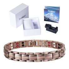 Load image into Gallery viewer, Hottime Double Row 4 IN 1 Energy Magnetic Therapy Bracelets &amp; Bangles Fashion Healing 99.95% Pure Copper Bracelet Gift for Women